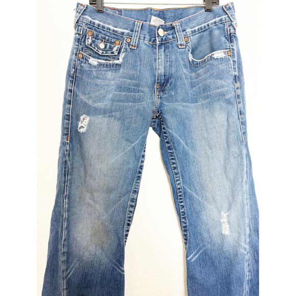 True Religion Men’s Buddha Nature Embroidered Y2K Joey Flare Jeans Vintage - Picture 7 of 12